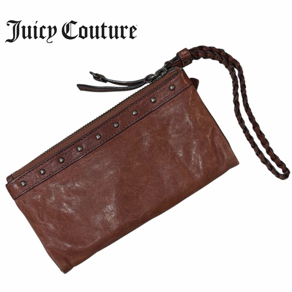 Juicy Couture‎ VINTAGE Brown Leather Wristlet - Picture 2 of 4